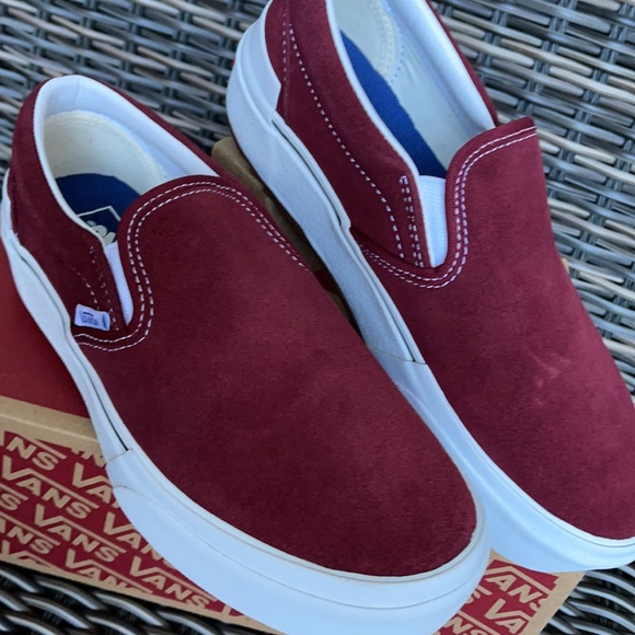 Vans Classic Slip-On Stacked Platform Suede Pomegranate/True White WMNS - Picture 7 of 16